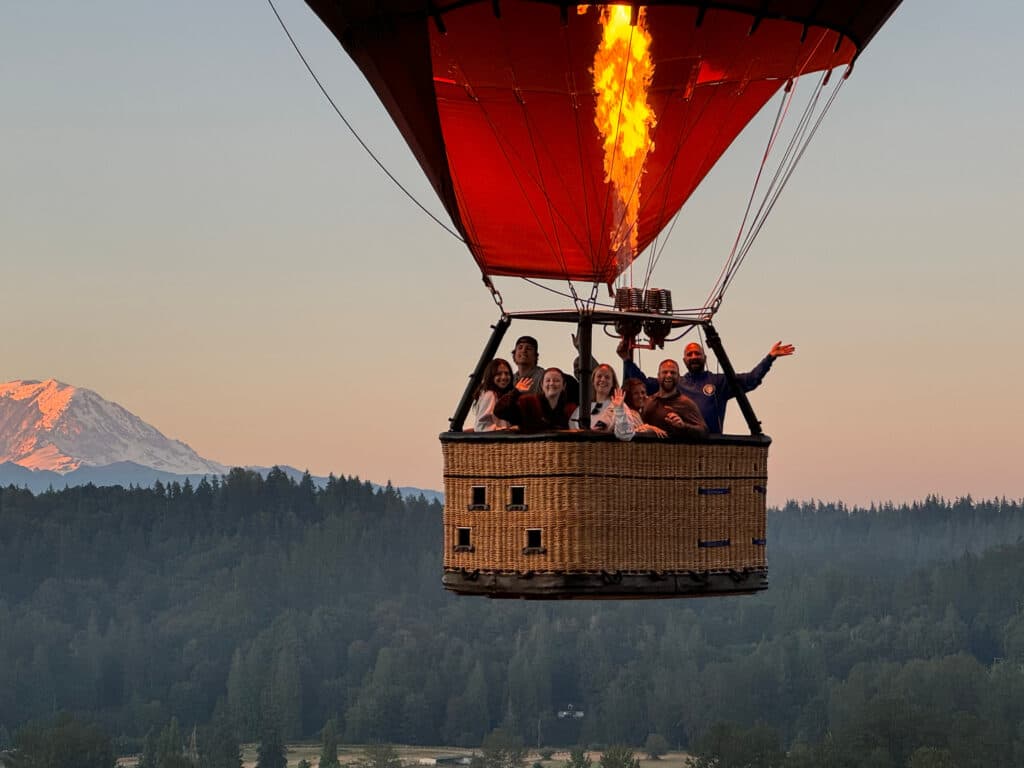 Multiple balloons in the sky